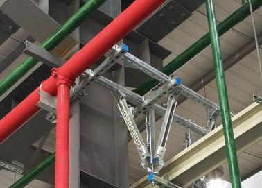 三台该抗震支架的整体式支吊架结构协调性好
